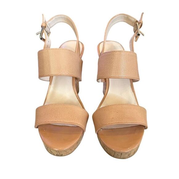Nine West Women's Cork Wedge Sandals tan Size 6M Casual Summer - Picture 1 of 9